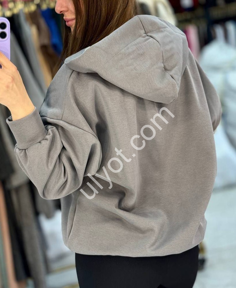 ХУДИ (42-52) МЕХ СЕРЫЙ 1676