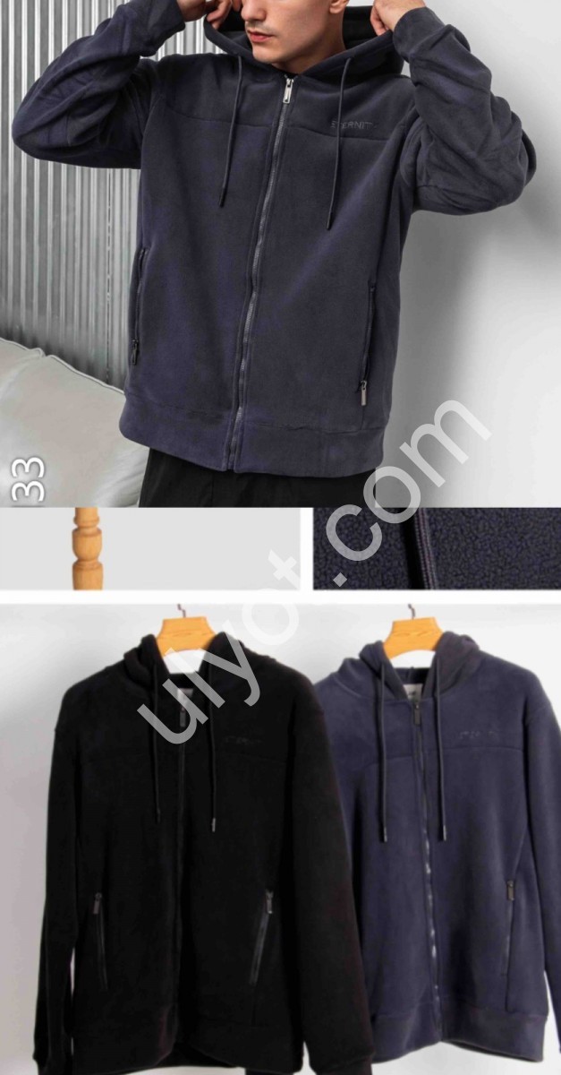 КОФТА JJF (L-4XL) ПЛЮШ ГРАФІТ 50133