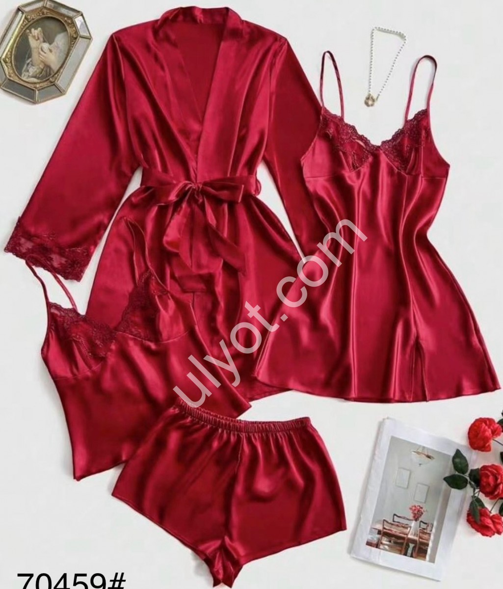 ПИЖАМА 4КА (M-3XL) КРАСНЫЙ 70459