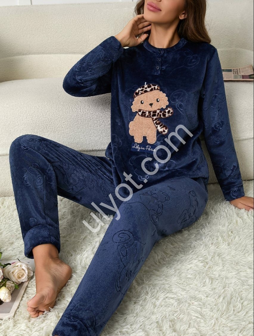 ПИЖАМА СОБАЧКА (M-3XL) Т.СИНИЙ 70373