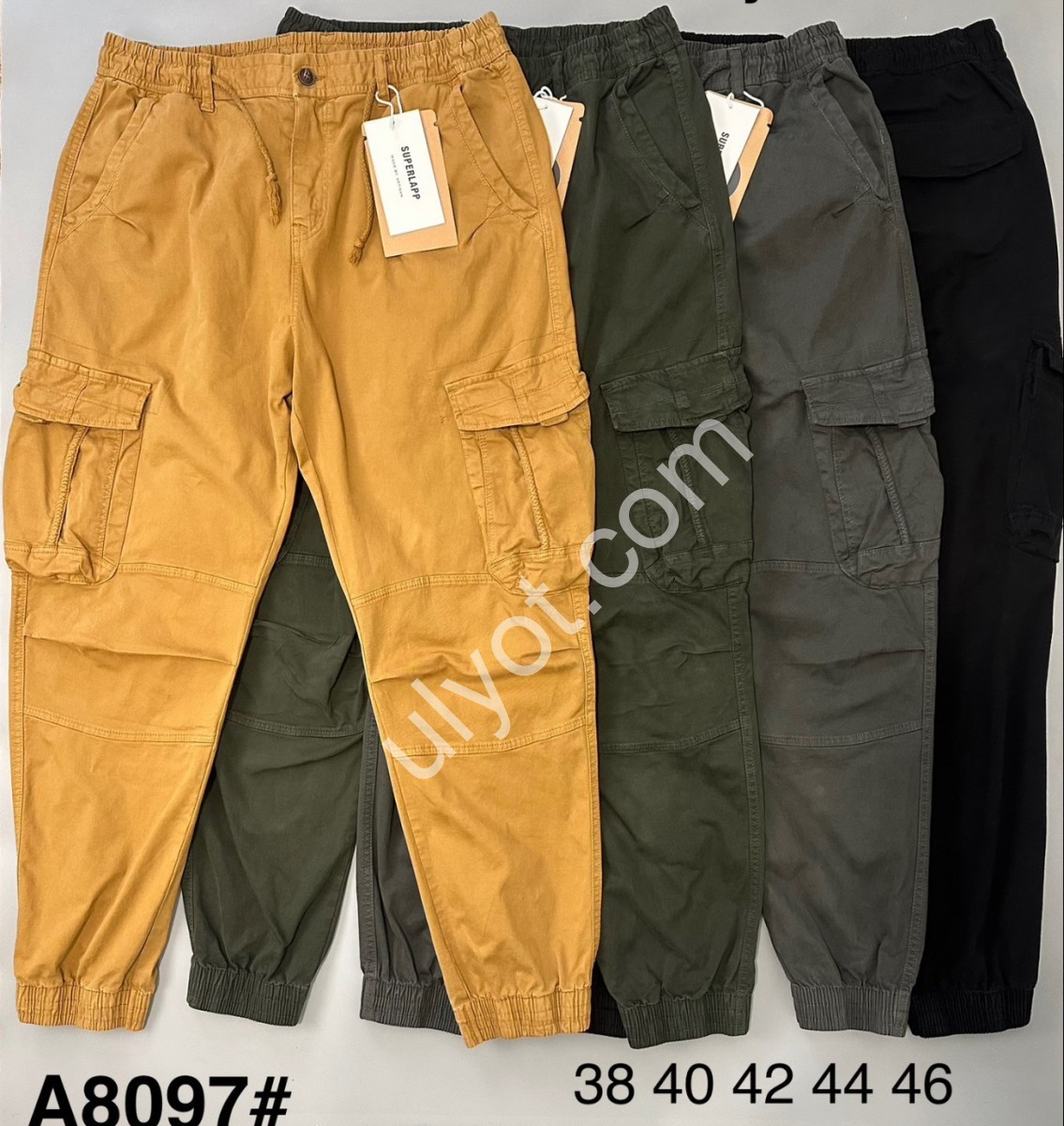 ДЖИНСЫ (38-46) КАРГО ГРАФИТ 8097