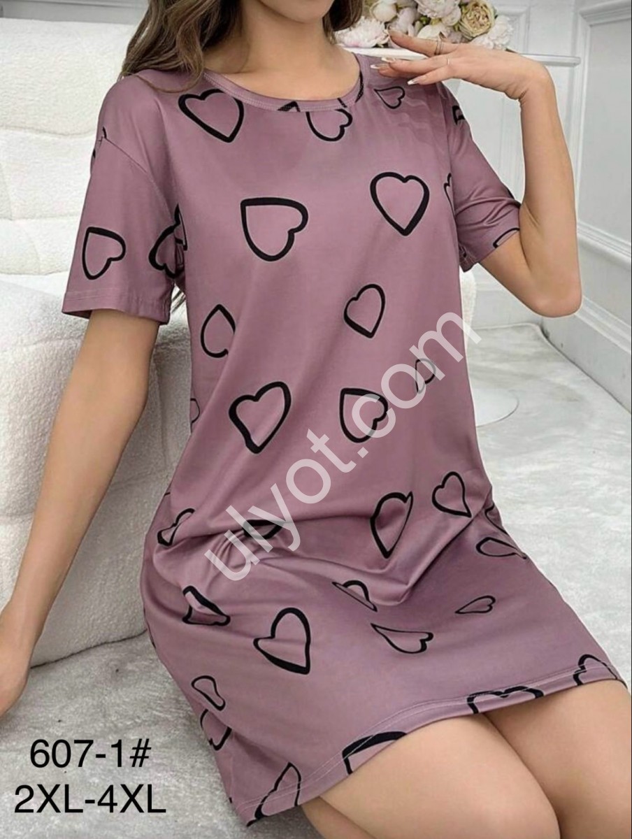 ТУНИКА СЕРДЦА (2XL-4XL) ФИОЛЕТ 607-1