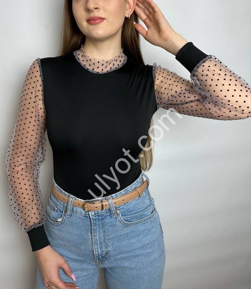 Фото 2 БОДІ (42-48) ЧОРНИЙ+ГОРОШОК 2509