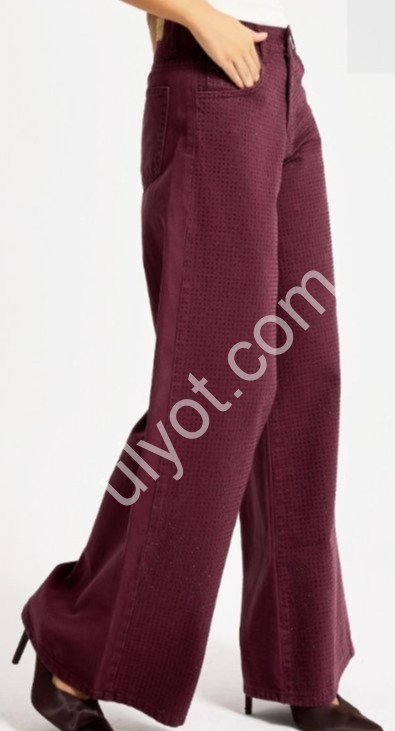 ДЖИНСЫ IT'S BASIC (34-42) СТРАЗЫ БУРГУНДИ 4458/Т-6w5/122