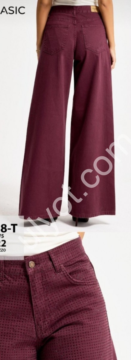 ДЖИНСИ IT'S BASIC (34-42) СТРАЗИ БУРГУНДІ 4458/Т-6w5/122