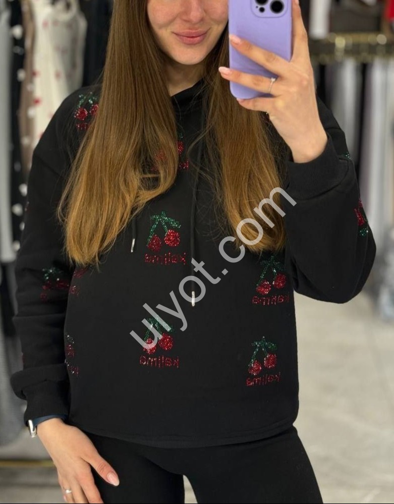 ХУДИ (42-48) ФЛИС ЧЕРНЫЙ 2519