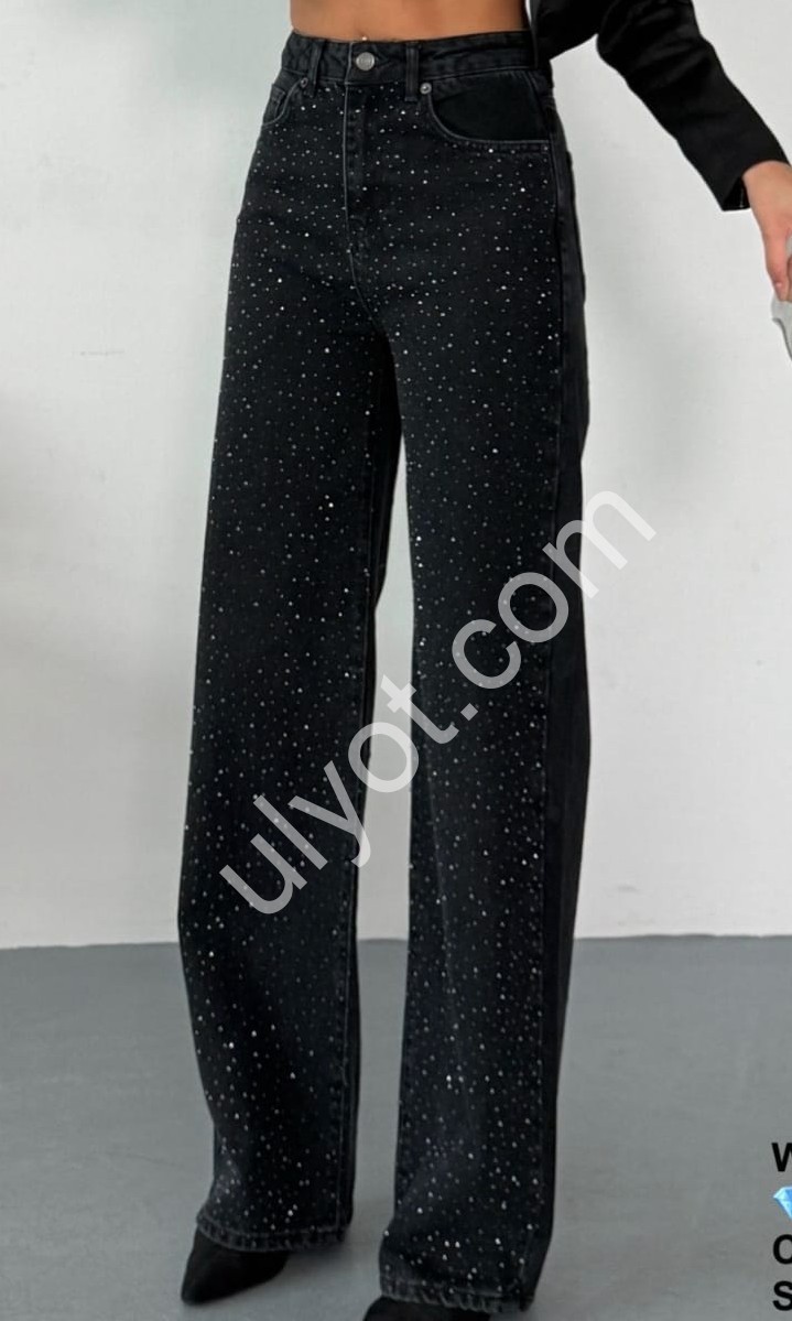 ДЖИНСИ ZEO BASIC (34-42) СТРАЗИ ГРАФІТ 5197