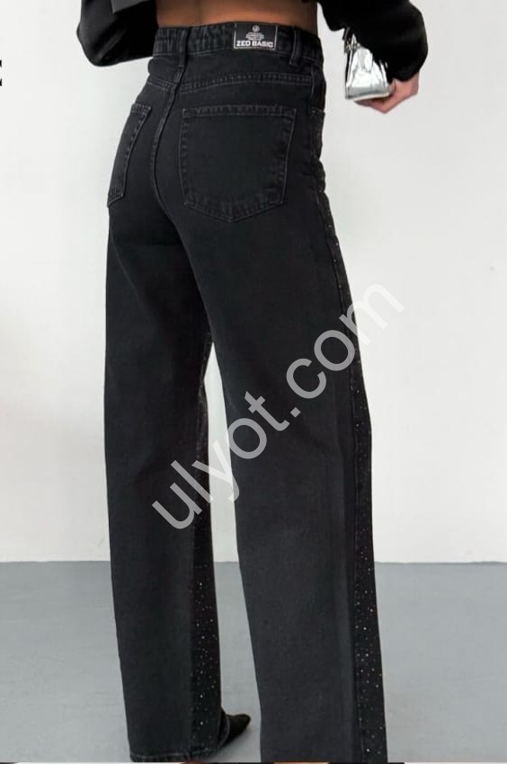ДЖИНСИ ZEO BASIC (34-42) СТРАЗИ ГРАФІТ 5197