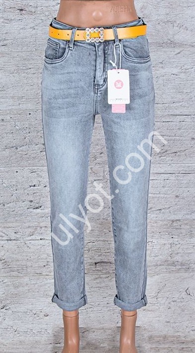 ДЖИНСЫ M.SARA (XS-XL) СЕРЫЙ 3000-D