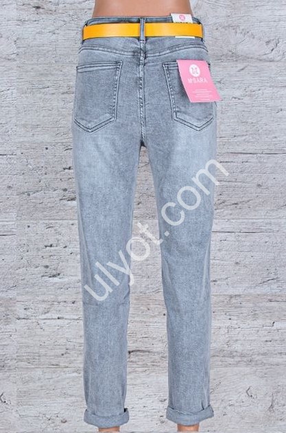 ДЖИНСЫ M.SARA (XS-XL) СЕРЫЙ 3000-D