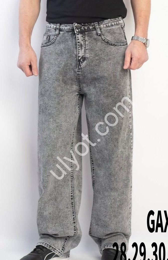 ДЖИНСЫ GAXGAX (28-36) СЕРЫЙ 1283