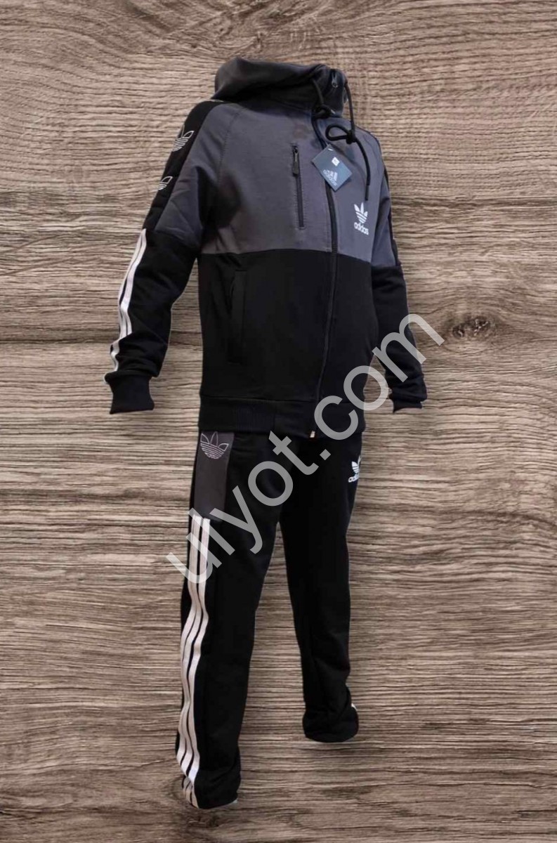 СПОРТИВНИЙ КОСТЮМ A01 (7-12 РОКІВ) МАНЖЕТ ЧОРНИЙ-СІРИЙ