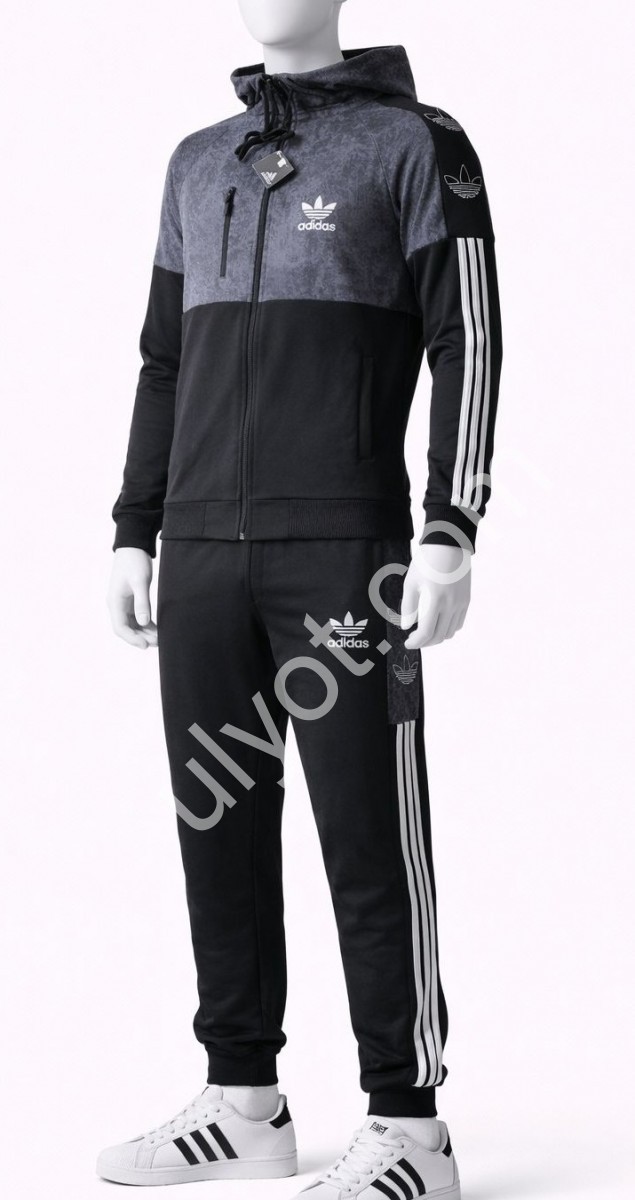 СПОРТИВНИЙ КОСТЮМ A01 (7-12 РОКІВ) МАНЖЕТ ЧОРНИЙ-СІРИЙ