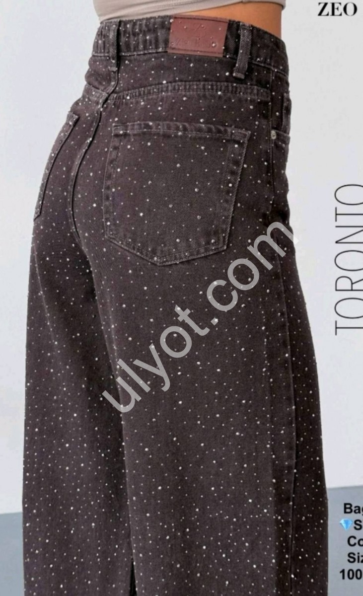 ДЖИНСИ ZEO BASIC (34-42) СТРАЗИ ШОКОЛАД 5094