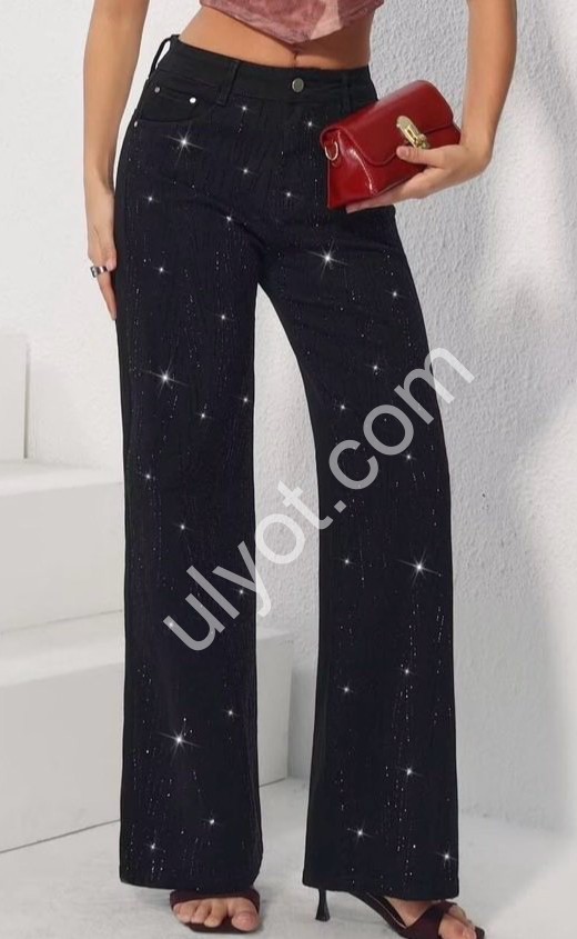 ДЖИНСЫ M.SARA (XS-XL) СТРАЗЫ ЧЕРНЫЙ 3926-13