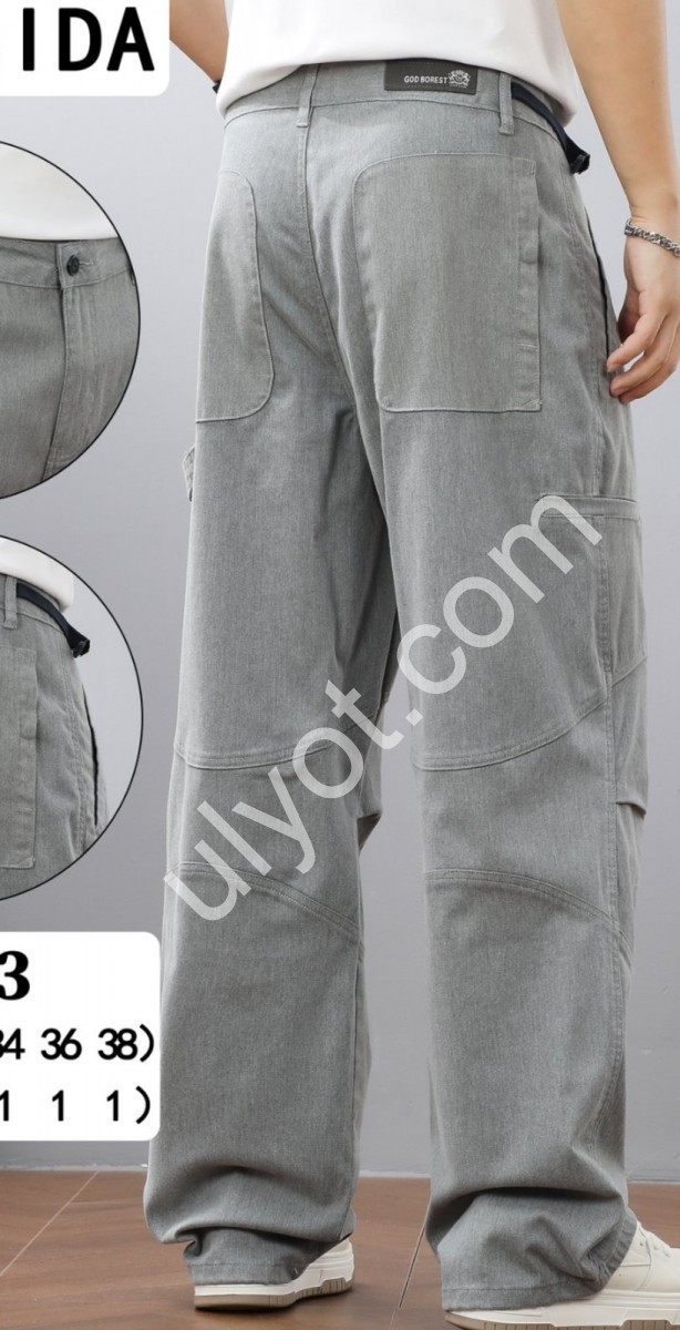 ДЖИНСЫ FANGSIDA (30-38) СЕРЫЙ 2003