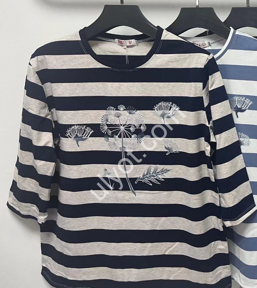 ФУТБОЛКА (2XL-5XL) БІЛИЙ+ЧОРНИЙ 7701