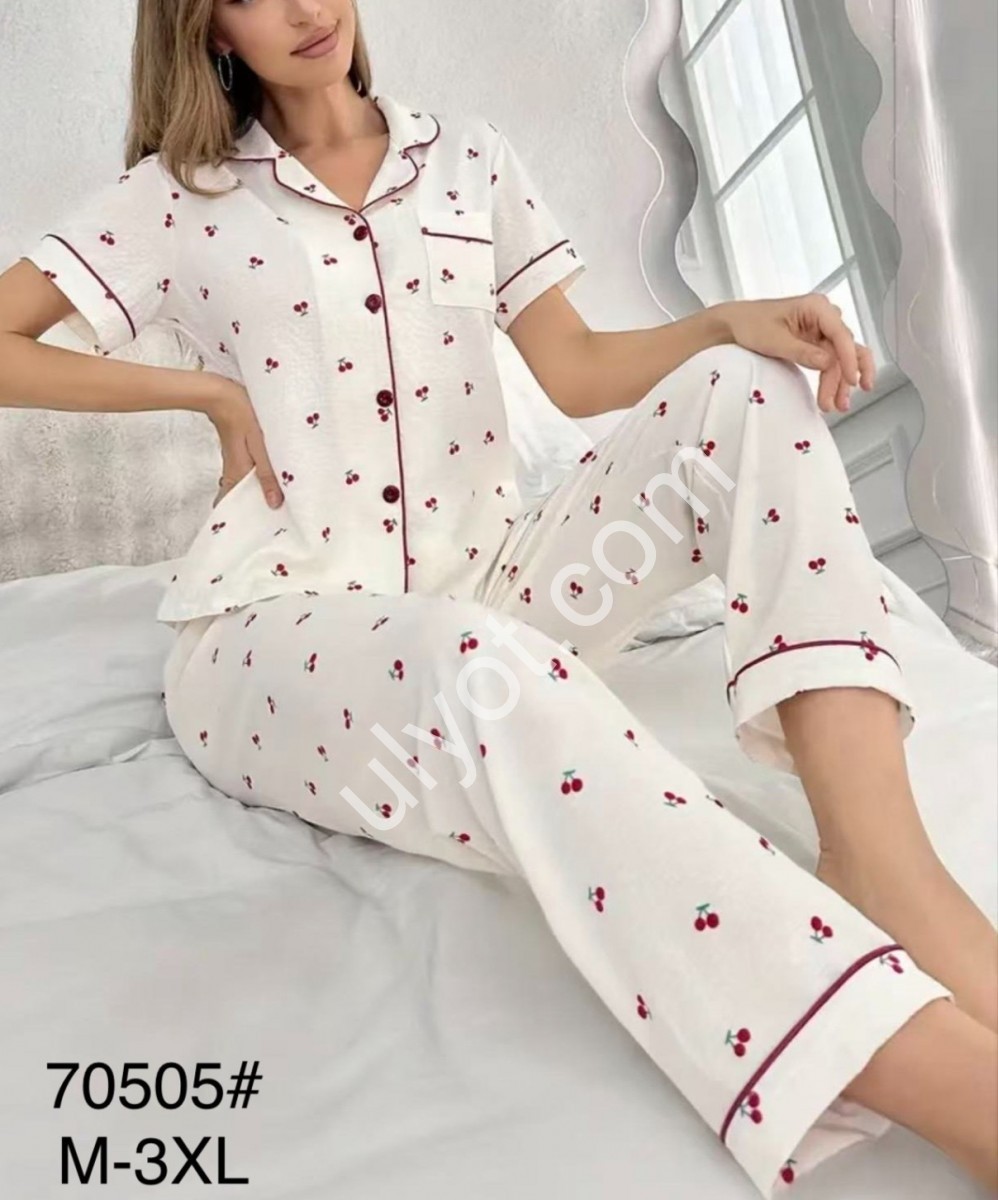 ПИЖАМА (M-3XL) БЕЛЫЙ 70505