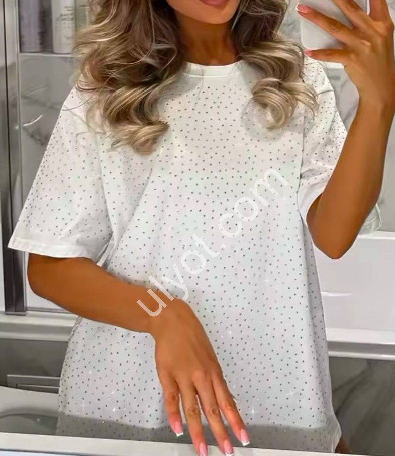 ФУТБОЛКА  (52-56) СТРАЗЫ МИКС 26001