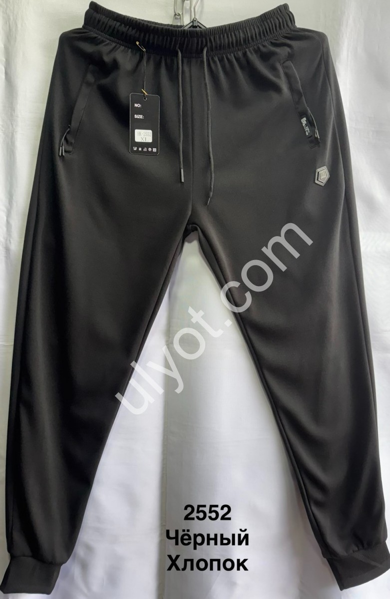СПОРТ.ШТАНЫ (M-3XL) МАНЖЕТ ЧЕРНЫЙ 2552