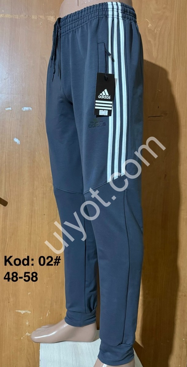 СПОРТ.ШТАНЫ A01 (48-58) МАНЖЕТ СЕРЫЙ 02