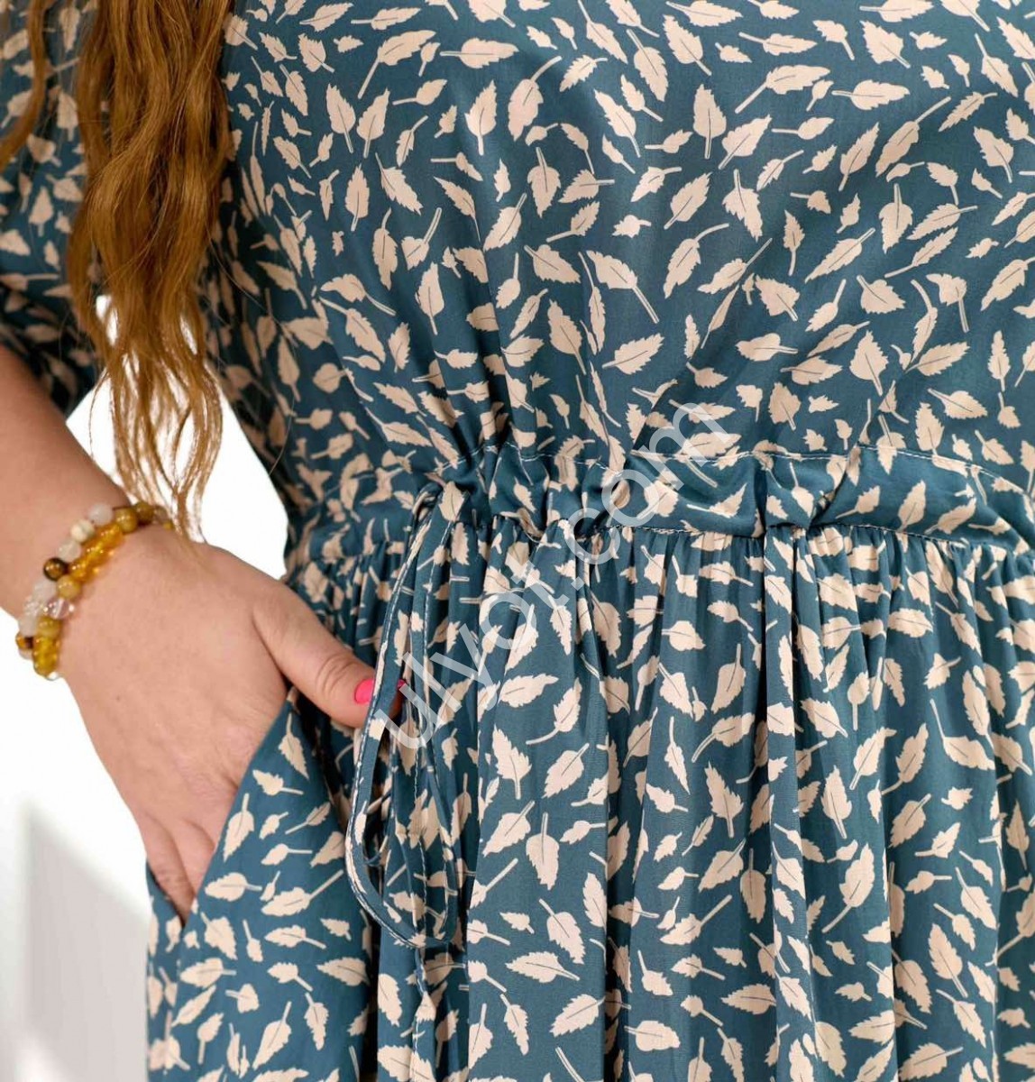 ПЛАТЬЕ JJF (XL-4XL) МОЛОЧНЫЙ+ГОРОХ 