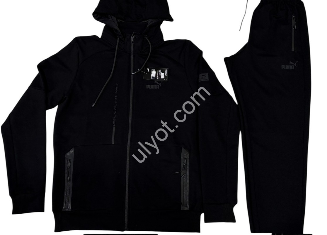 СПОРТ.КОСТЮМ P15 (46-54) МАНЖЕТ ЧЕРНЫЙ 777/1