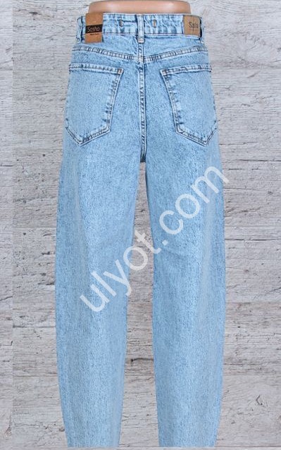 ДЖИНСЫ SASHA (26-31) СТРАЗЫ ГОЛУБОЙ 2020
