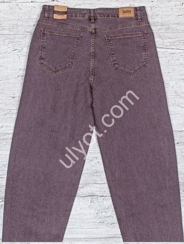 ДЖИНСЫ SASHA (30-36) СТРАЗЫ ШОКОЛАД 2905