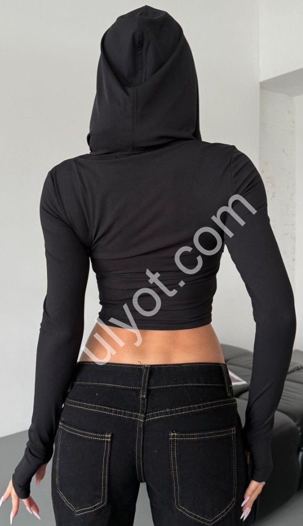 КОФТА З КАПЮШОНОМ (42-46) ЧОРНИЙ 1705