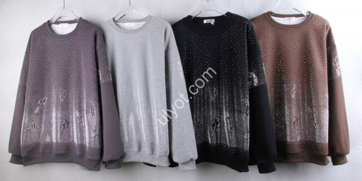 СВИТШОТ JJF (OVERSIZE 48-52) КАМНИ МИКС 2606