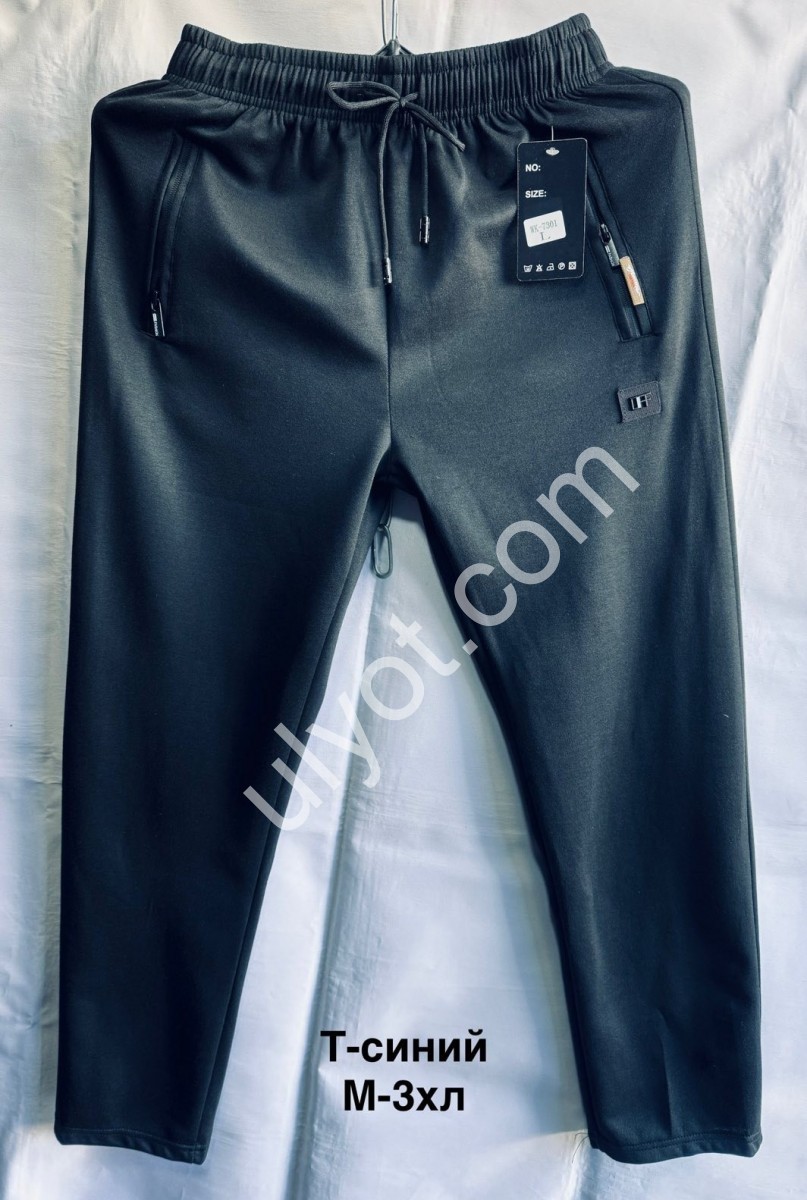 СПОРТ.ШТАНЫ (M-3XL) ПРЯМОЙ Т.СИНИЙ 2809