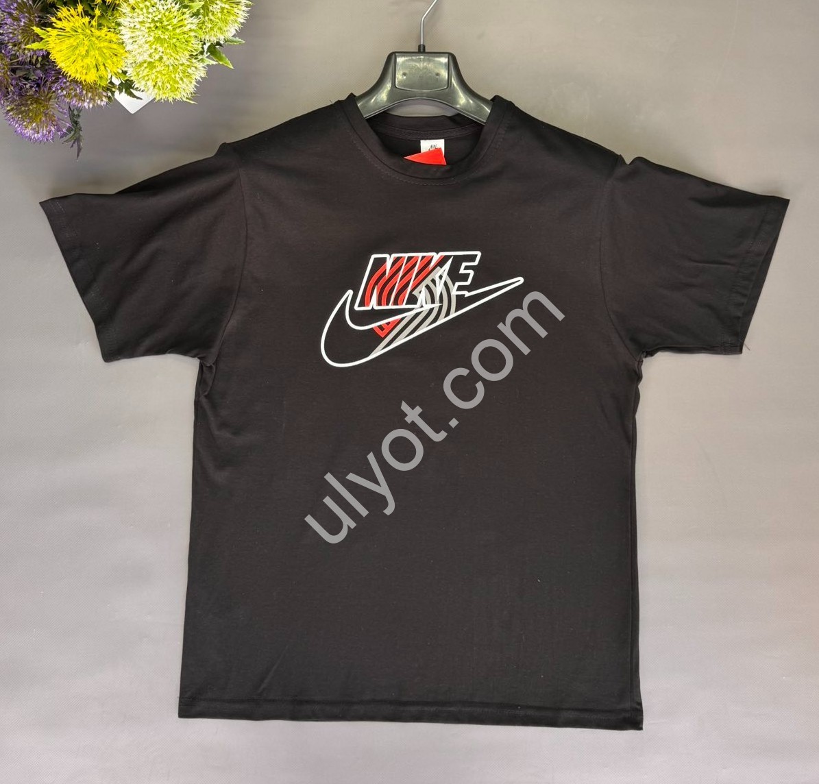 ФУТБОЛКА N02 (S-2XL) ЧОРНИЙ + ЧЕРВОНИЙ