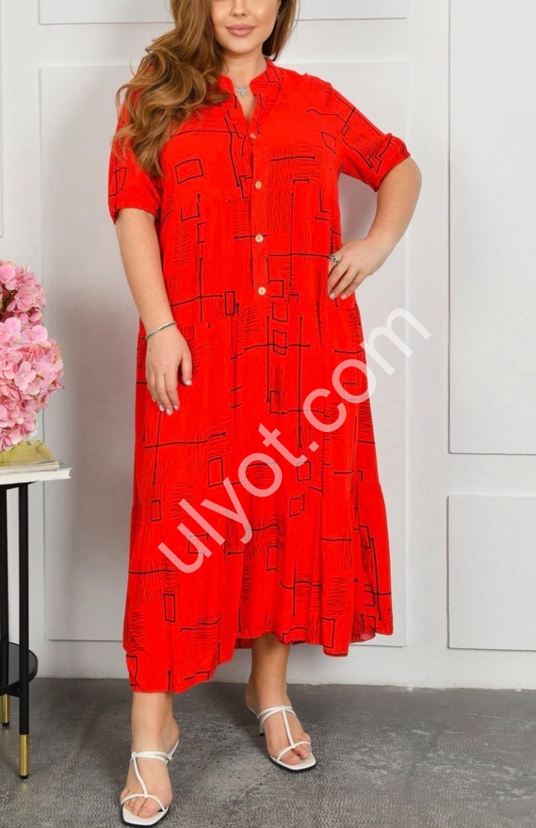 ПЛАТЬЕ (2XL-4XL) КРАСНЫЙ A10-2