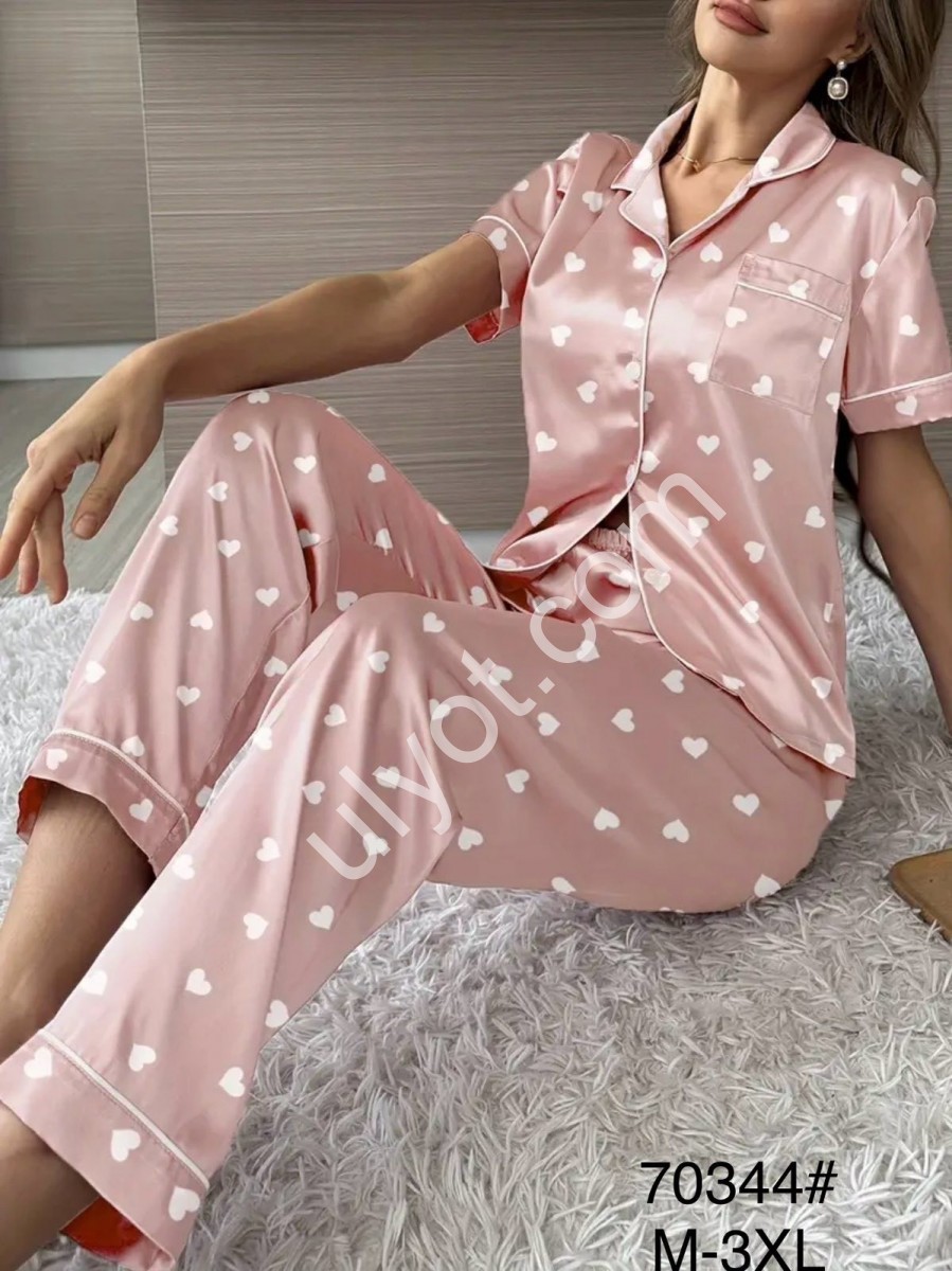 ПИЖАМА (M-3XL) РОЗОВЫЙ 70344