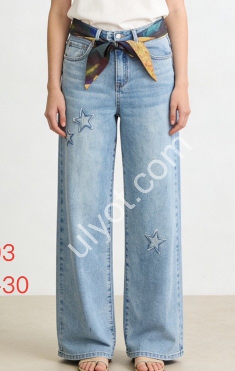 ДЖИНСЫ DENIM NEW (25-30) ГОЛУБОЙ 593