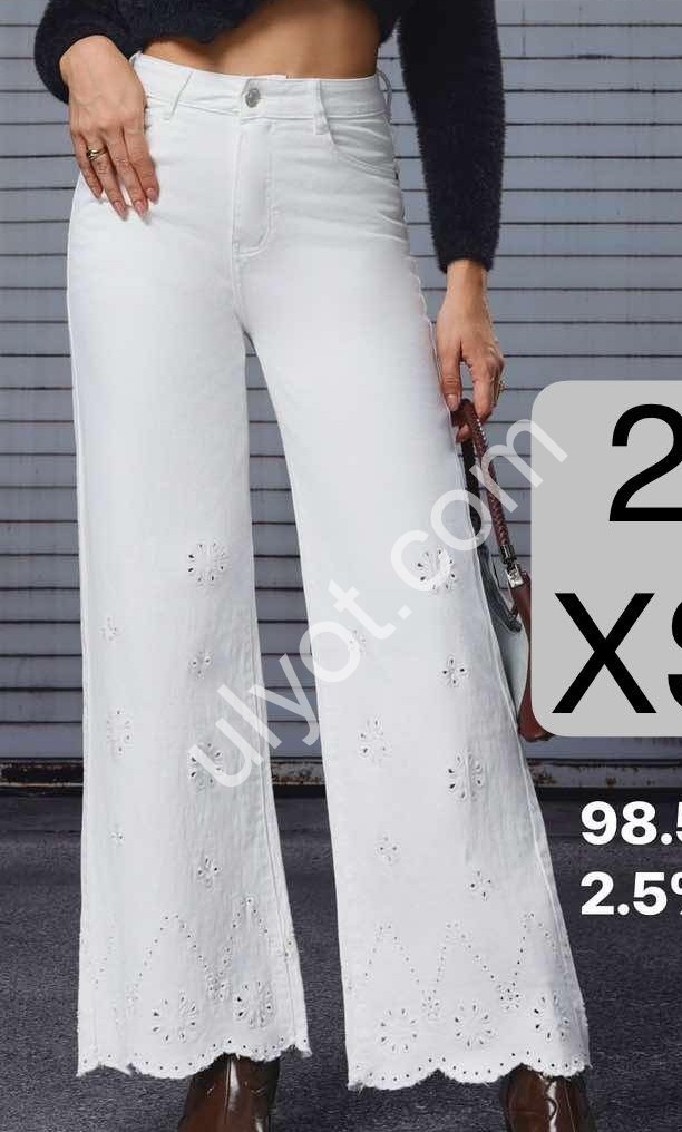 ДЖИНСЫ M.SARA (XS-XL) БЕЛЫЙ 2617