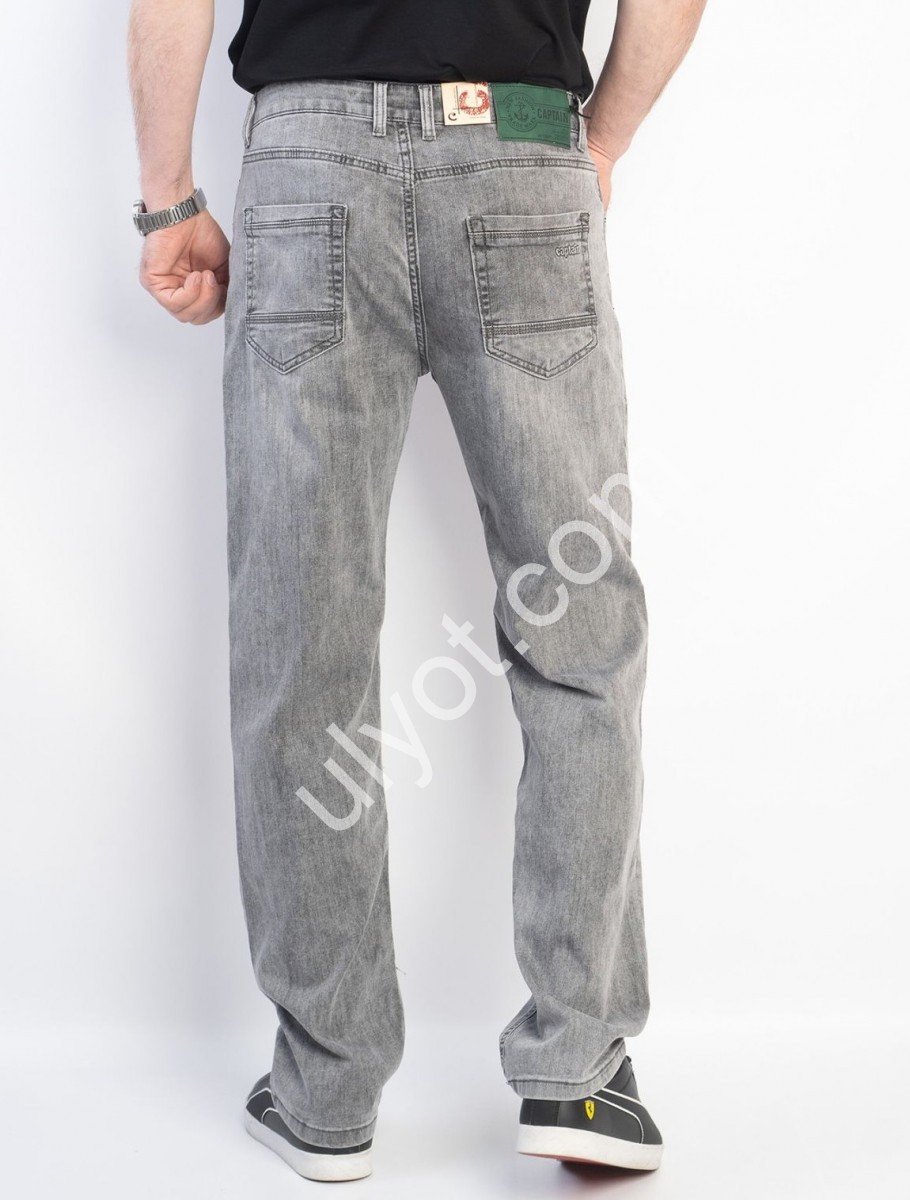 ДЖИНСЫ CAPTAIN (32-38) СВ.СЕРЫЙ 19179