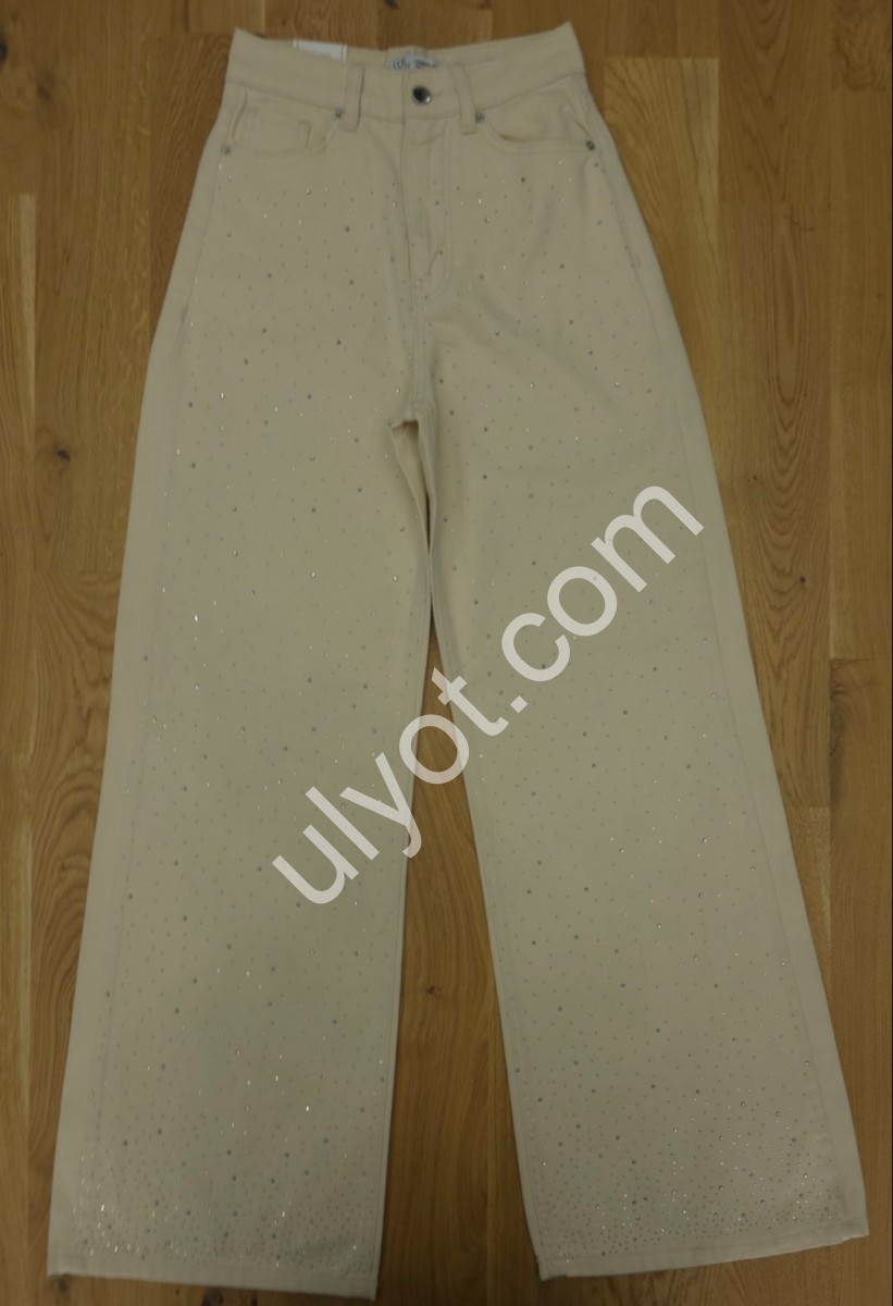 ДЖИНСЫ ELITE QUEEN (25-30) СТРАЗЫ СВ.БЕЖ 1312/T-1-16