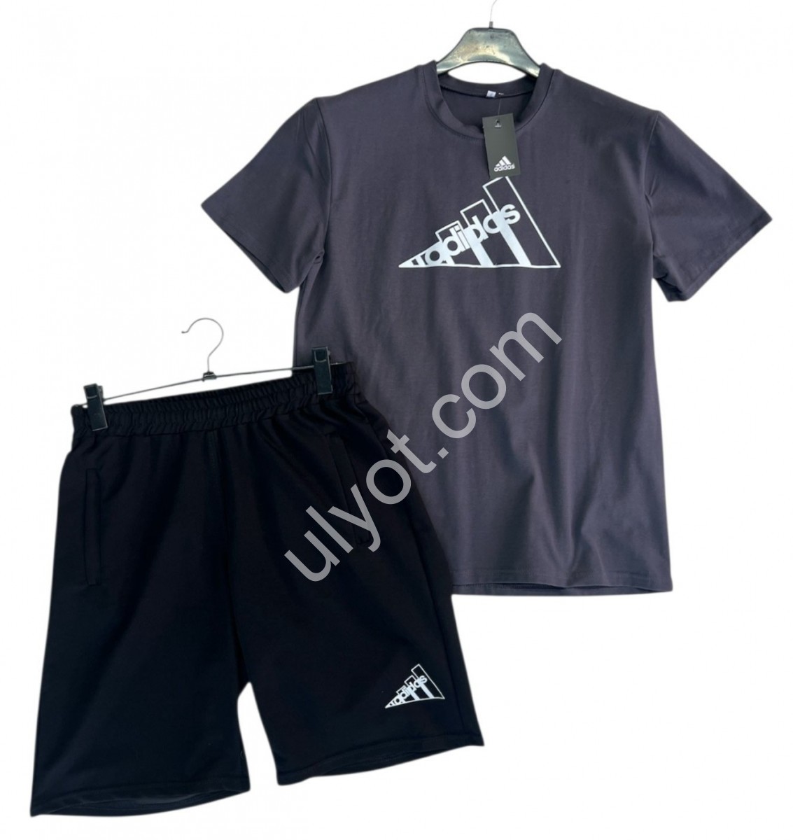 КОСТЮМ A01 (46-54) СІРИЙ+БІЛИЙ НАПИС