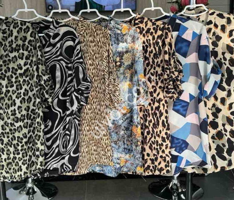 Фото 2 БЛУЗКА (3XL-6XL) БЛАКИТНИЙ+ЖОВТИЙ 8805