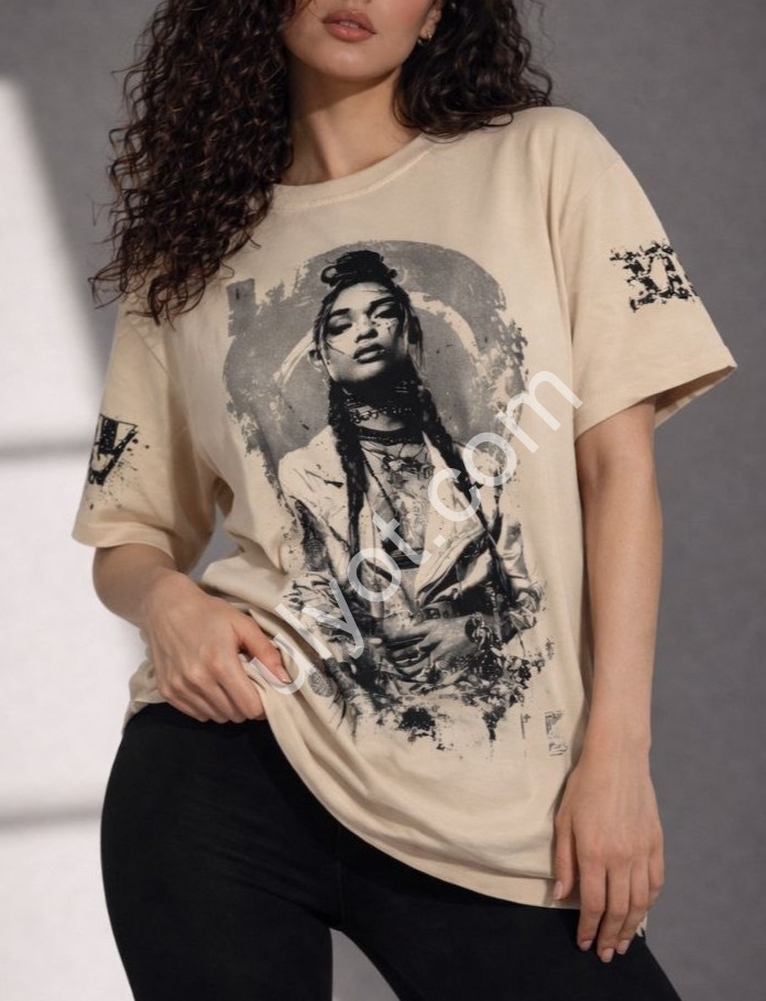 ФУТБОЛКА (ONESIZE 42-46) ДЕВОЧКА БЕЖ M72