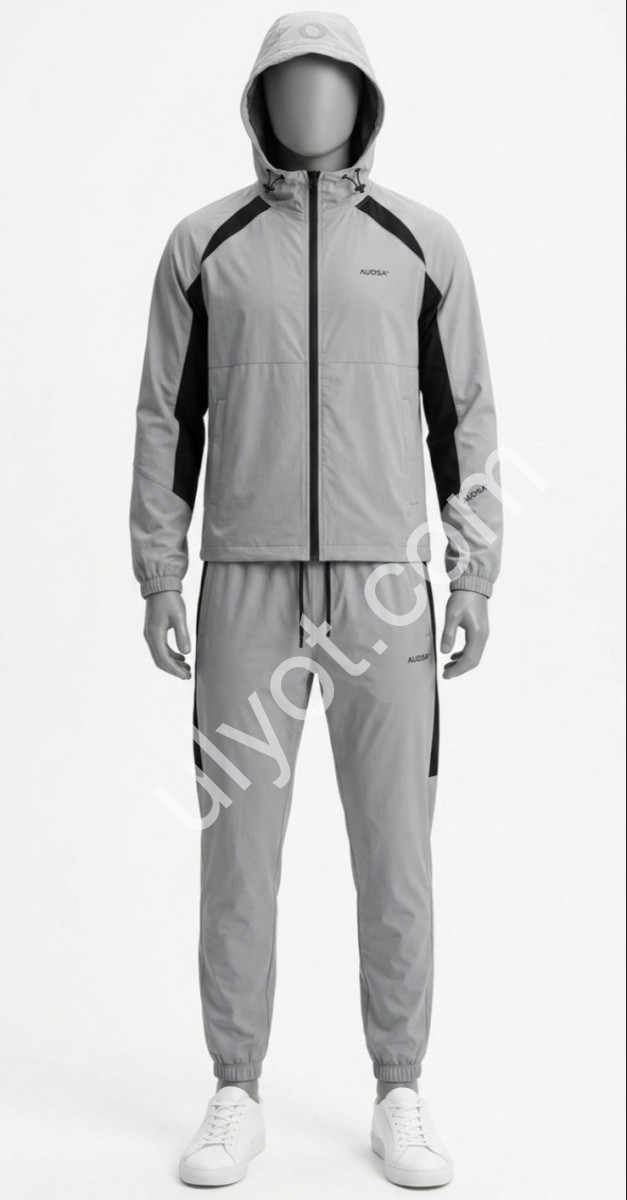 СПОРТ.КОСТЮМ (M-3XL) МАНЖЕТ СЕРЫЙ A158
