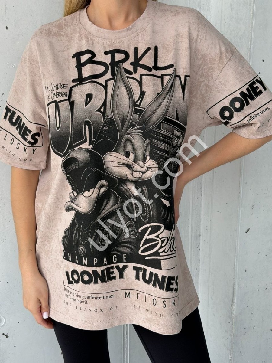 ФУТБОЛКА (OVERSIZE 42-46) БЕЖ M14