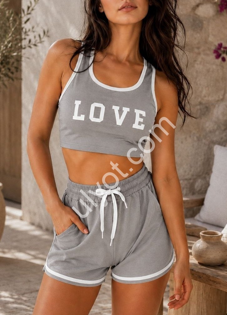 КОСТЮМ (S-XL) СЕРЫЙ 068