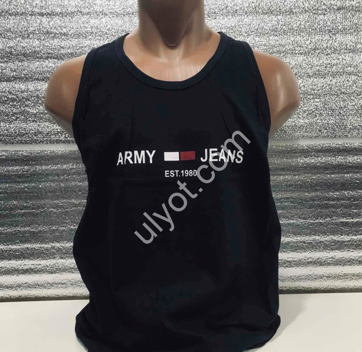 БОРЦОВКА NORTH WHITE (M-2XL)  ARMY JEANS ЧЕРНЫЙ 