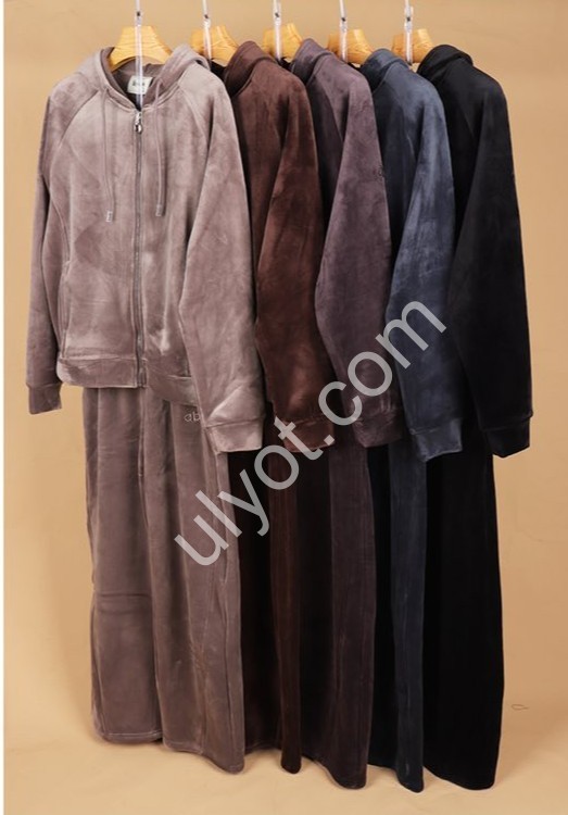 КОСТЮМ JJF (L-4XL) хутро ПРЯМЕ КОРИЧНЕВЕ 7001