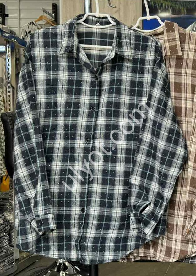 СОРОЧКА JJF (3XL-6XL) КАМІННІ Т.КОРИЧНЕВИЙ 7771