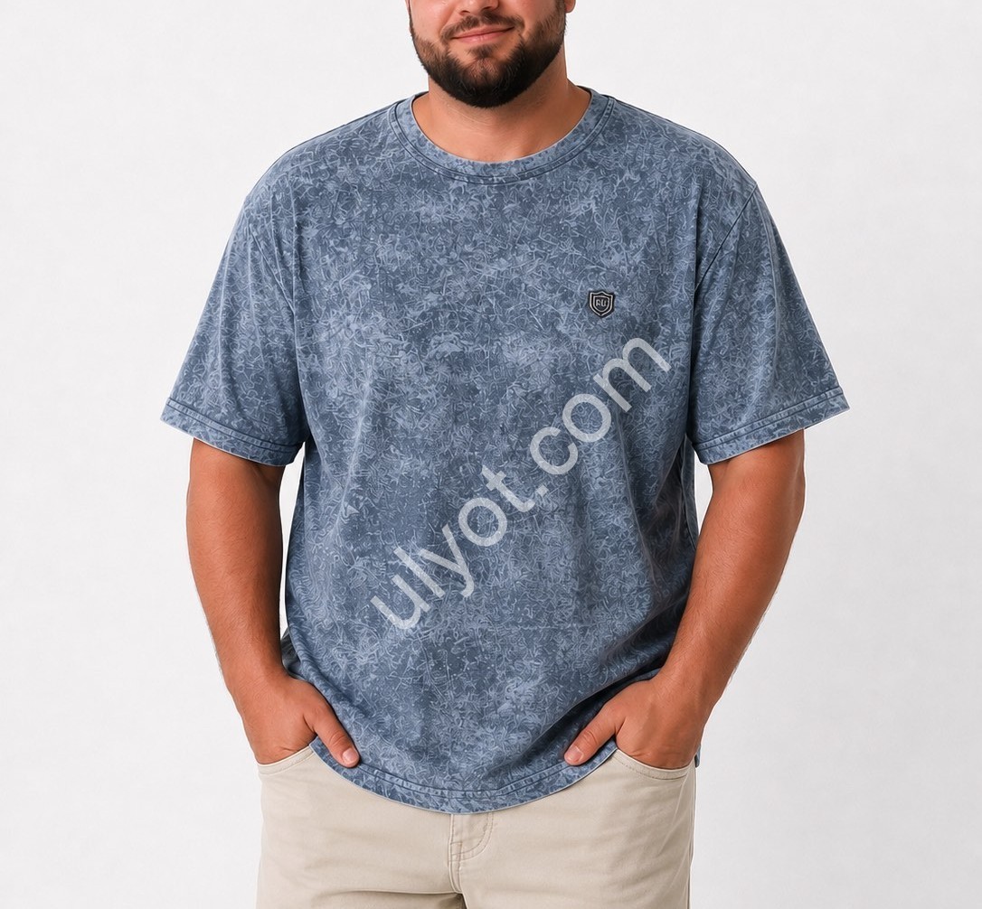 ФУТБОЛКА BIGLIVER (3XL-6XL) СІРИЙ 5575
