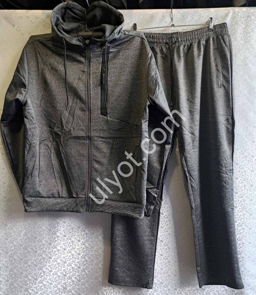 СПОРТ.КОСТЮМ (3XL-7XL) ПРЯМОЙ Т.СЕРЫЙ 6655